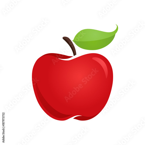 Cuadros en Lienzo Apple icon isolated vector illustration, color drawing sign, symbol