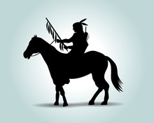 Vector Silhouette Of An American Indian