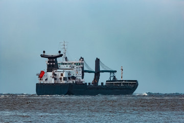 Poster - Black cargo ship