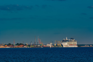 Wall Mural - White giant cruise liner