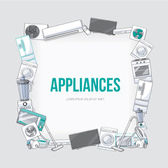 Wall Mural - Home electronic appliances design element. Vector illustration