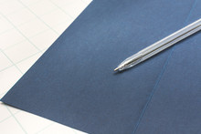 Classic Blue Pen With Cap Lies In The Blue Envelope Writing Business