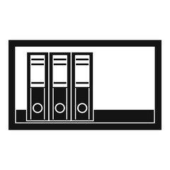 Poster - Office folders on the shelf icon, simple style