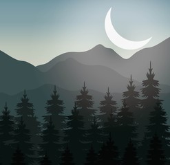 Sticker - realistic mountain landscape design