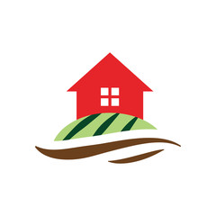 Wall Mural - House on the Farmer Field