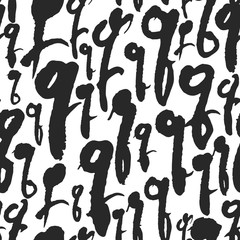 Poster - Vector Seamless Pattern with Calligraphy Letters Q