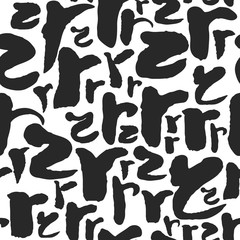 Poster - Vector Seamless Pattern with Calligraphy Letters R