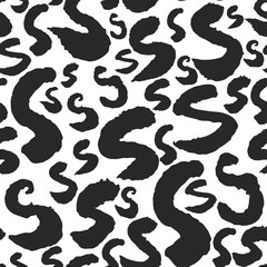 Poster - Vector Seamless Pattern with Calligraphy Letters S