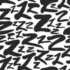 Poster - Vector Seamless Pattern with Calligraphy Letters Z