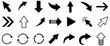 Black arrow vector icon pack