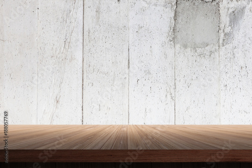 Cement Wall Background High Resolution Concrete Texture Concepts With Wooden Deck Table And Free Copysapce For Your Text Stock Photo Adobe Stock