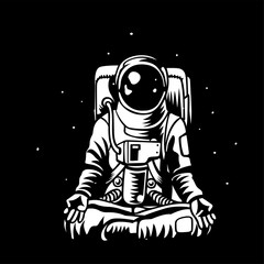 vector astronaut meditating in open capacity