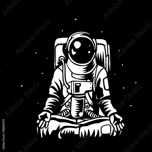 Cuadros en Lienzo Vector astronaut meditating in open capacity