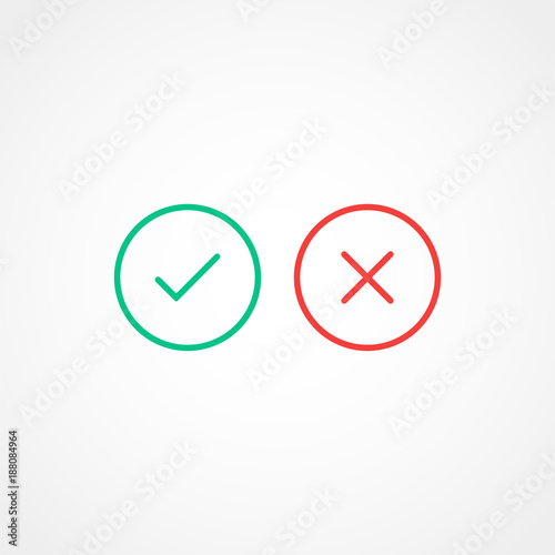 Fotografía Thin line check mark icons