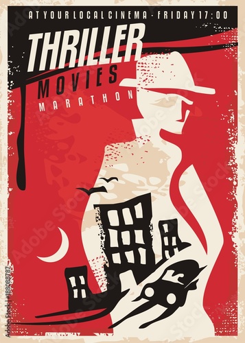 Fotografia Creative poster design for thriller movie show