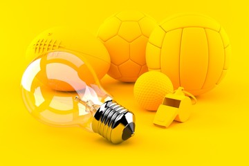 Poster - Sport background with light bulb