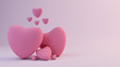 Pink heart 3d rendered.concept valentine day
