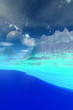 © Pavel Parmenov - Alien Planet. Mountain and  water. 3D rendering