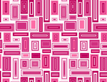 Pink Geometric Seamless Pattern. Repeating Pattern For Gift Wrap, Fabric, Cards, Invitations, Backgrounds, Borders, Frames And More. Valentine's Day Abstract Print.