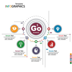 Wall Mural - infographics business template elements