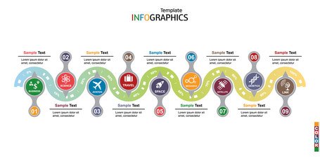 Wall Mural - infographics business template elements