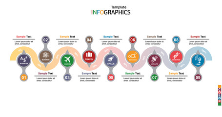 Wall Mural - infographics business template elements