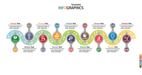 Wall Mural - infographics business template elements