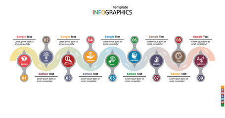 Wall Mural - infographics business template elements
