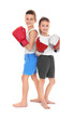 © Africa Studio - Cute little children in boxing gloves on white background