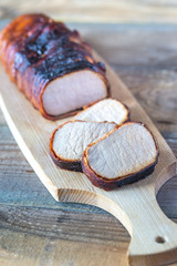 Canvas Print - Pork loin wrapped in bacon