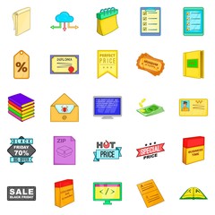 Poster - Newspaper icons set, cartoon style