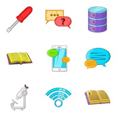 Poster - Fitter icons set, cartoon style
