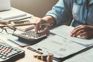Poster - business accounting in office concept