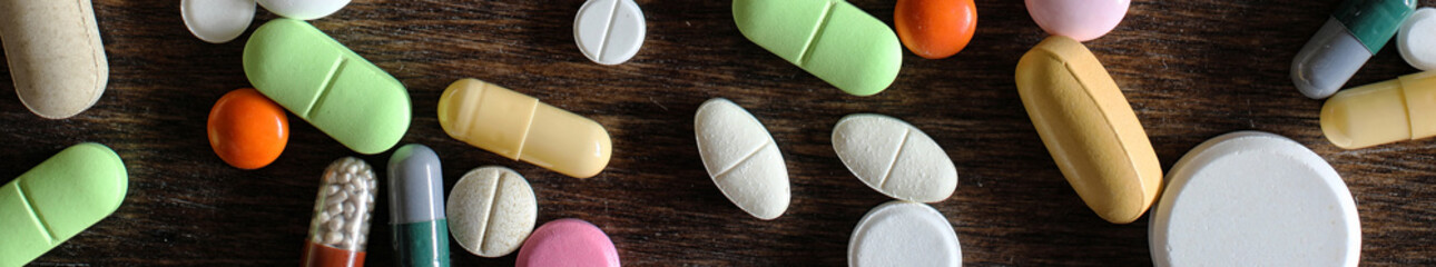 Wall Mural - Long background of  medications 