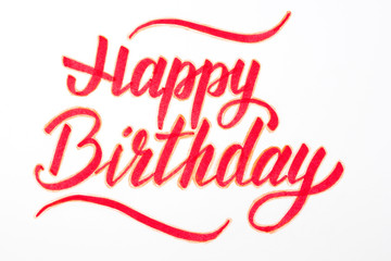 Wall Mural - Happy Birthday lettering on white background