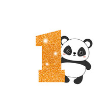 Birthday Anniversary Number With Cute Panda