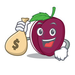 Canvas Print - With money bag plum character cartoon style