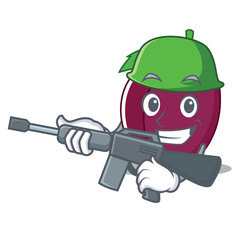 Poster - Army plum character cartoon style