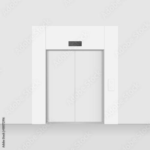 Download Elevator With Closed Doors Blank Mockup Vector Illustartion Stock Vector Adobe Stock