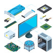 © ONYXprj - Isometric illustrations of computer hardware. Vector pictures set