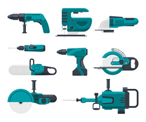 Poster - vector illustrations of electrical construction tools