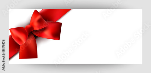 Horizontal Gift Ribbon Design Background With A Red Bow Invitation Horizontal Gift Ribbon Design Background With A Red Bow Invitation For Valentine S Day Wedding