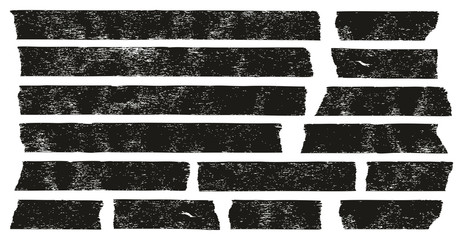 masking tape black grunge set 01