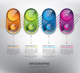 Wall Mural - abstract info graphic vector design elements. 4 parts concept. isolated on the white panel. use for 