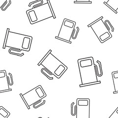 Fuel gas station seamless pattern background. Business flat vector illustration. Car petrol pump sign symbol pattern.