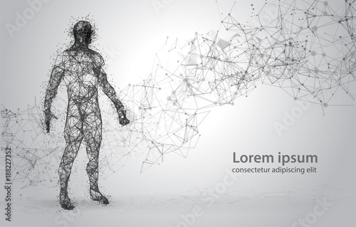 Fotografía Abstract Wire frame human body