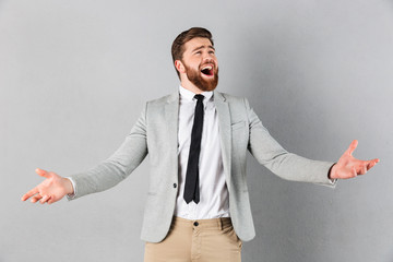 Sticker - Portrait of a delighted businessman dressed in suit