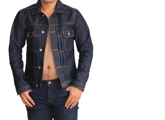 Wall Mural - Close up jeans denim jacket