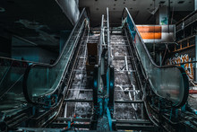 Abandoned Moving Stairs In Mall