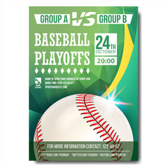 Poster - Baseball Poster Vector. Design For Sport Bar Promotion. Baseball Ball. Modern Tournament. Game Illustration